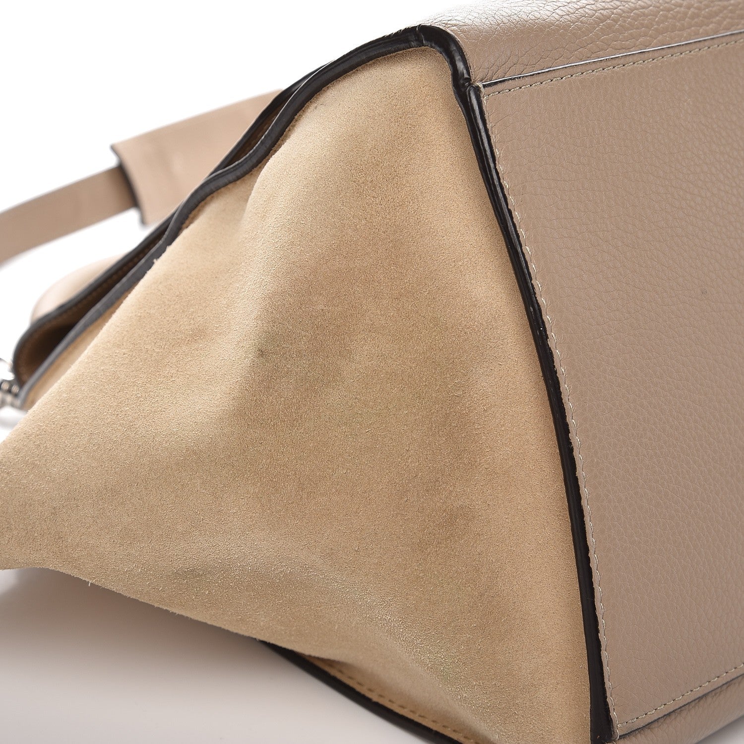 Celine Drummed Calfskin Suede Medium Trapeze Dune 9 of 9