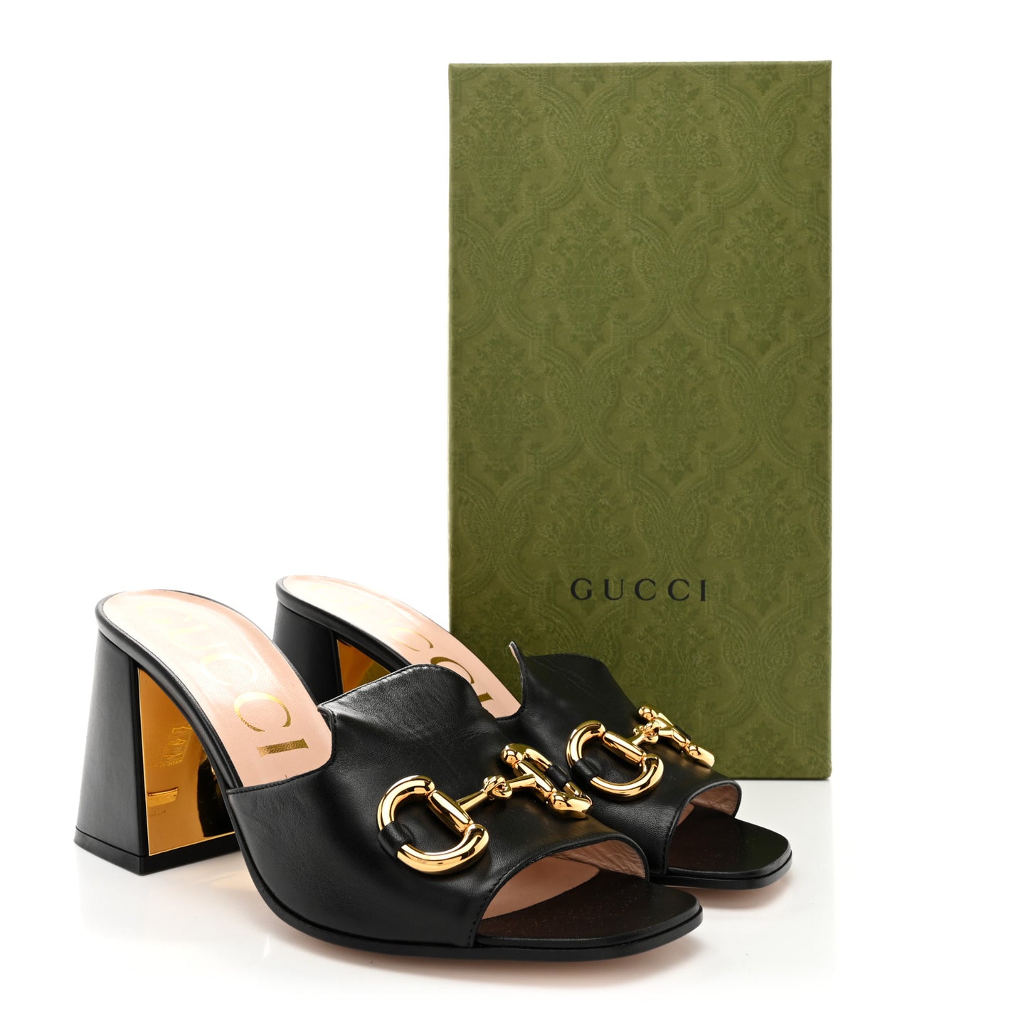 Nappa Horsebit 75mm Slide Sandals 40 Black