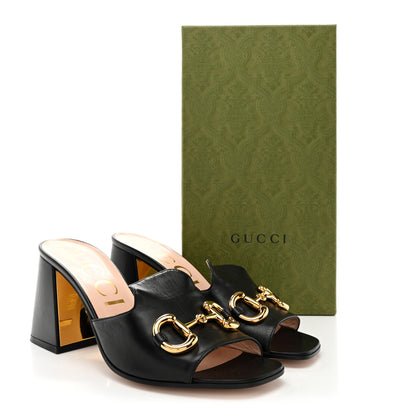 Gucci Nappa Horsebit 75mm Slide Sandals 40 Black 9 of 9