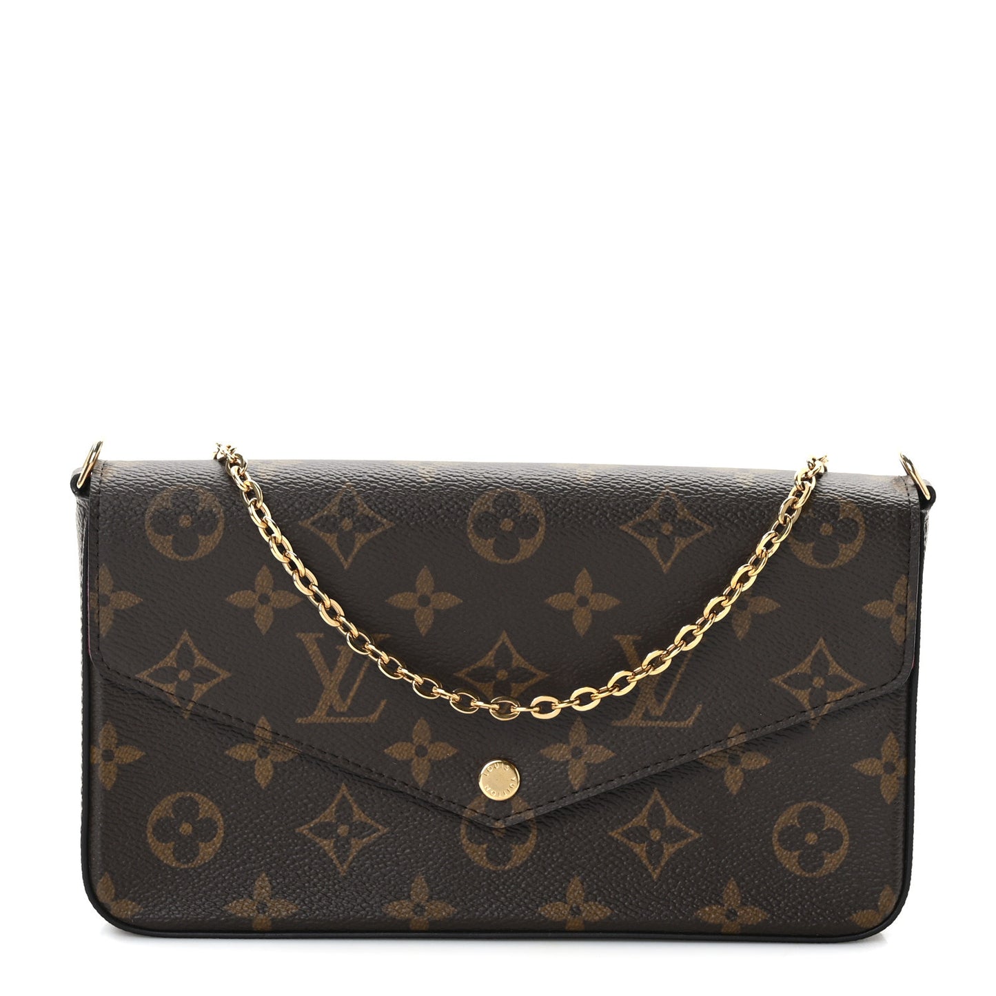 Monogram Pochette Felicie Chain Wallet Fuchsia