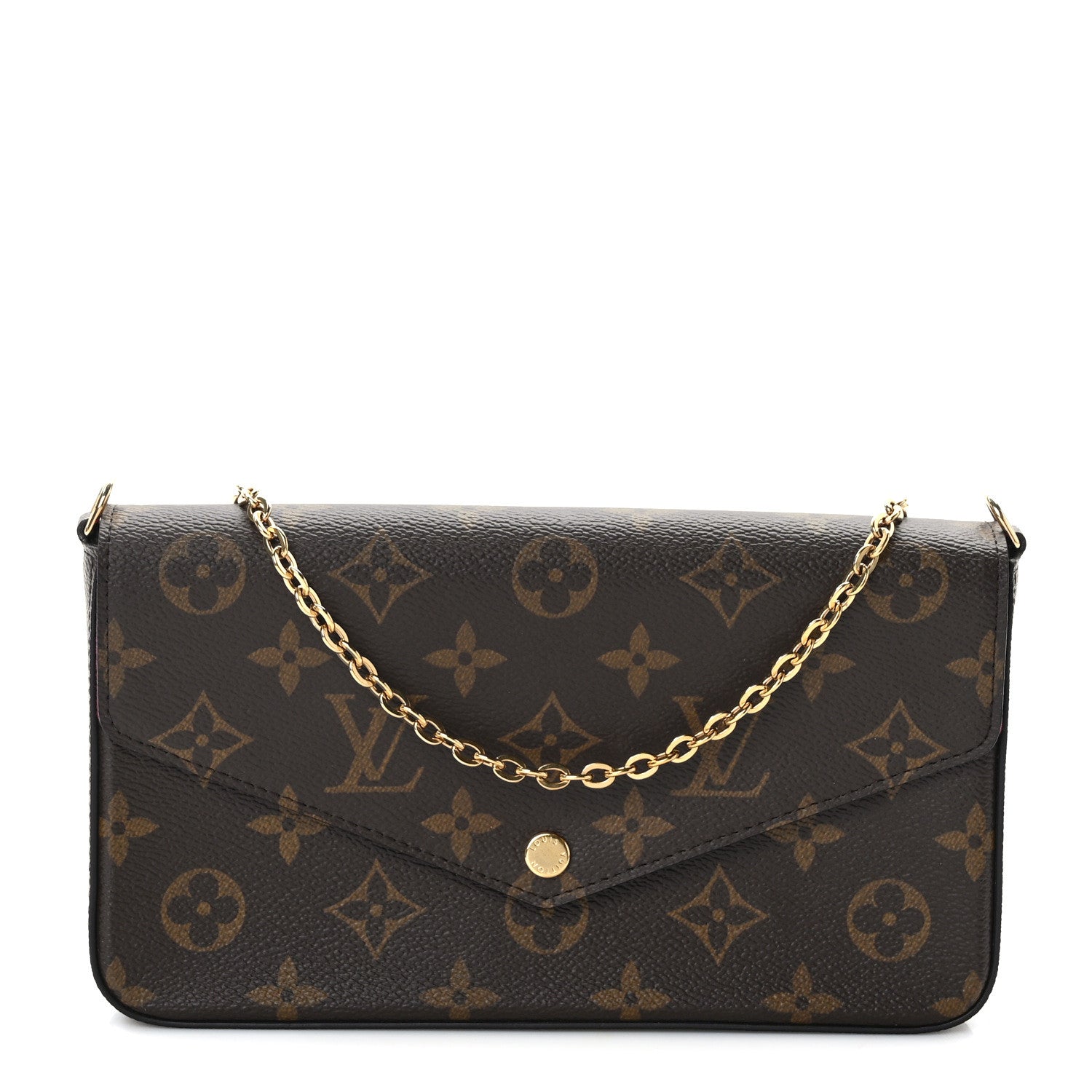 Louis Vuitton Monogram Pochette Felicie Chain Wallet Fuchsia 1 of 11