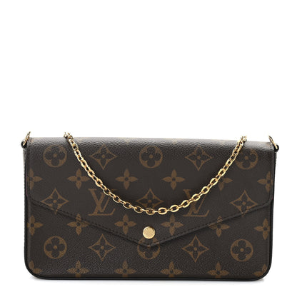 Louis Vuitton Monogram Pochette Felicie Chain Wallet Fuchsia 1 of 11
