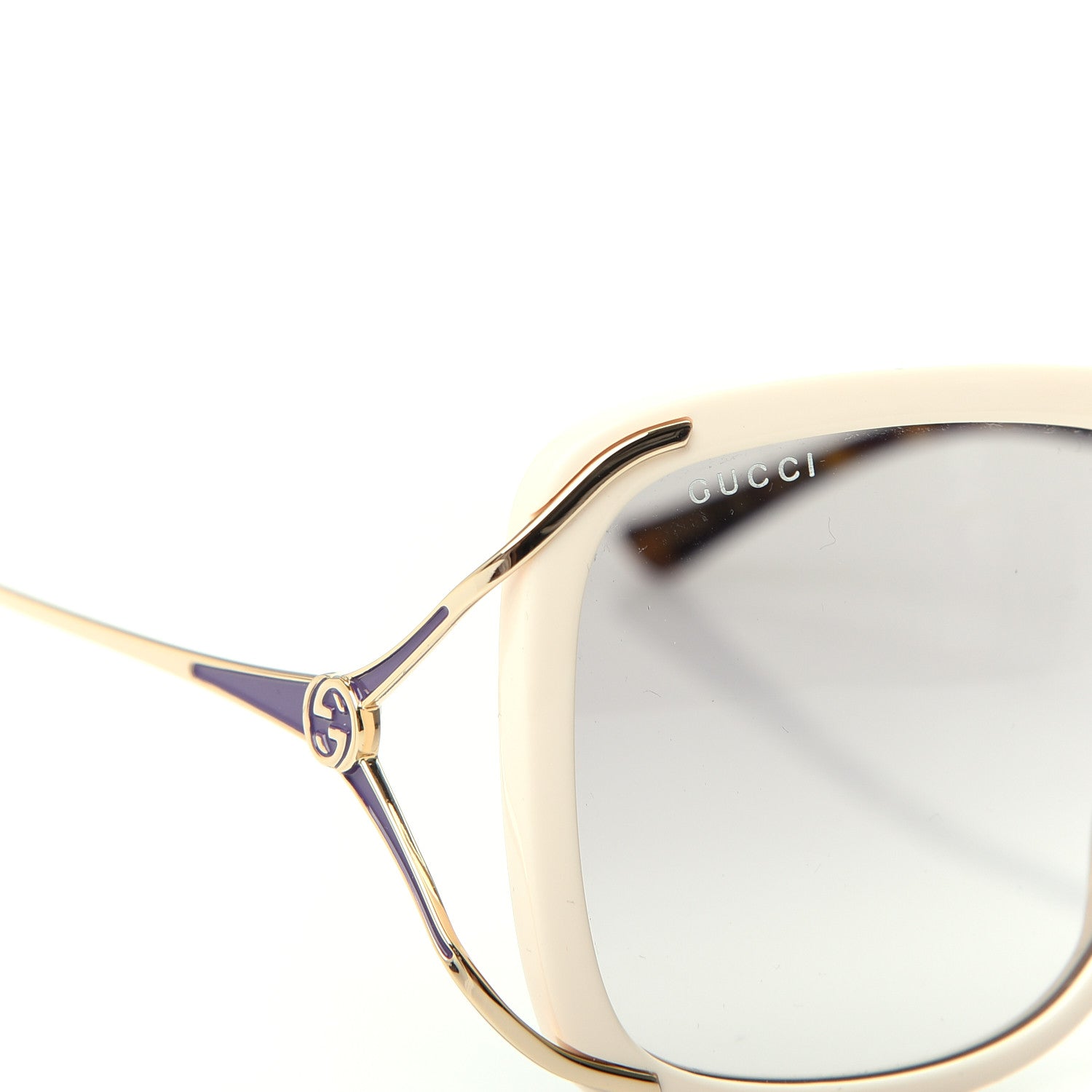 Gucci Acetate Butterfly Sunglasses GG0647S Ivory Gold 7 of 8