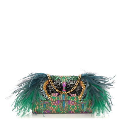 Gucci Metallic Brocade Calfskin Parrot Chain Wallet Blue Mulitcolor 1 of 11