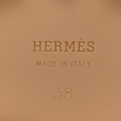 Hermes Suede Goatskin Womens Faubourg Loafers 38 Beige Argile 7 of 11