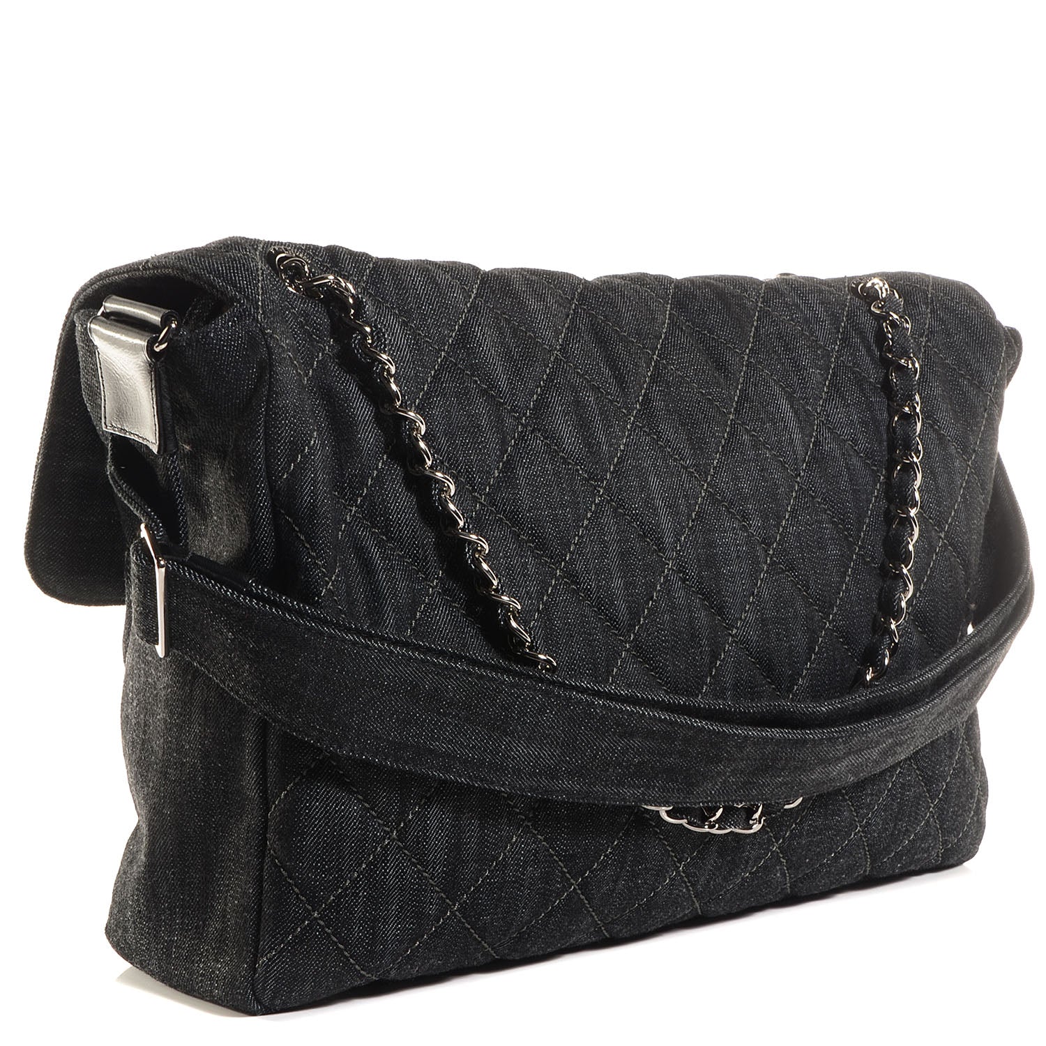 Chanel Denim Quilted Stretch Spirit Messenger Bag 3 of 8