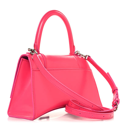 Balenciaga Shiny Box Calfskin Small Hourglass Top Handle Bag Acid Fuchsia 3 of 11