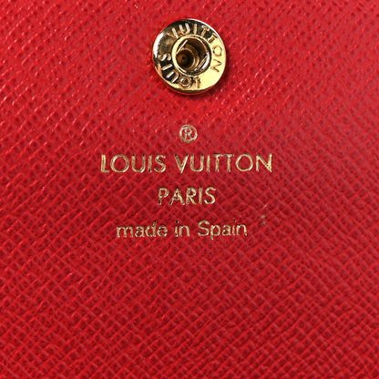 Louis Vuitton Damier Ebene Emilie Wallet Red 6 of 8