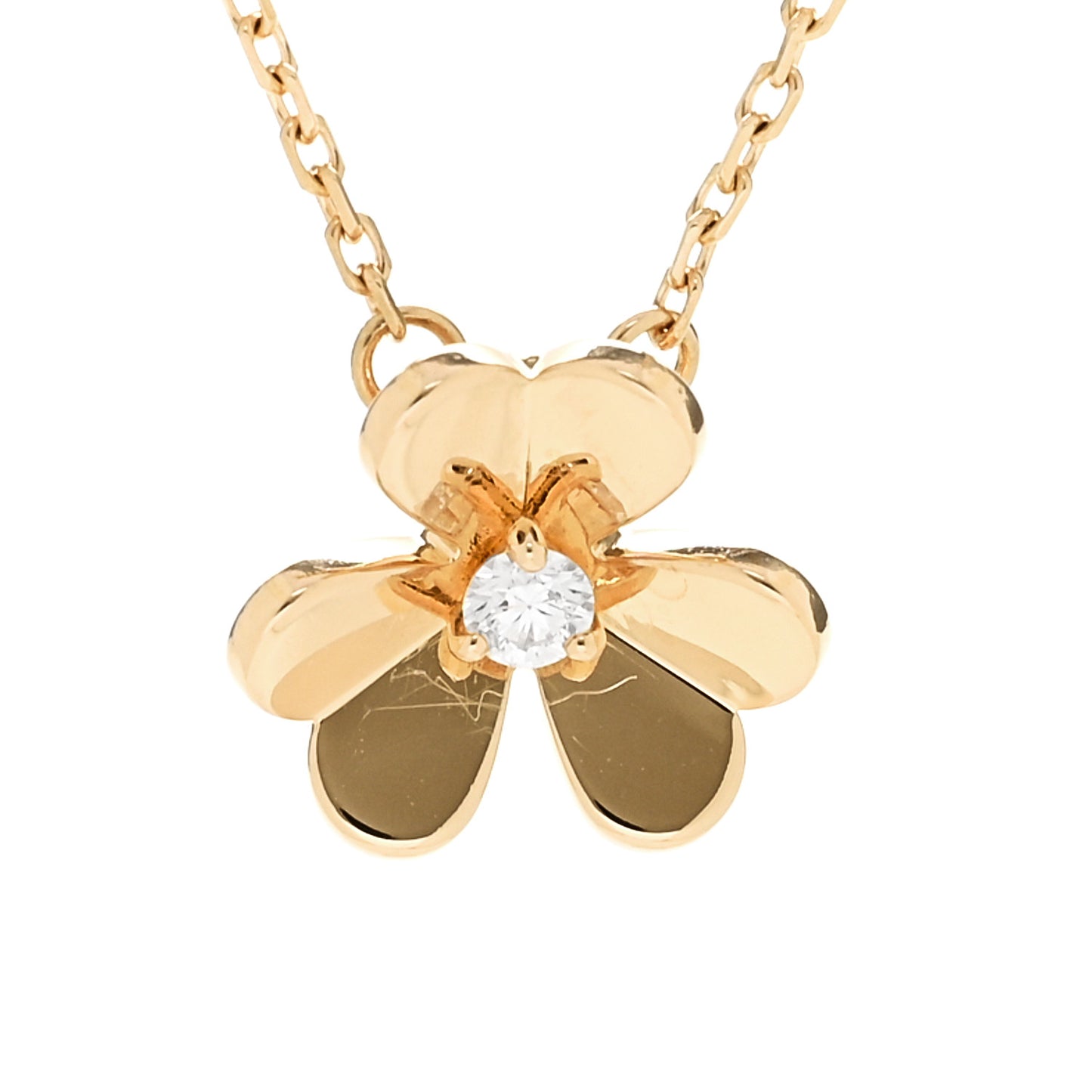 18K Yellow Gold Diamond Mini Frivole Pendant Necklace
