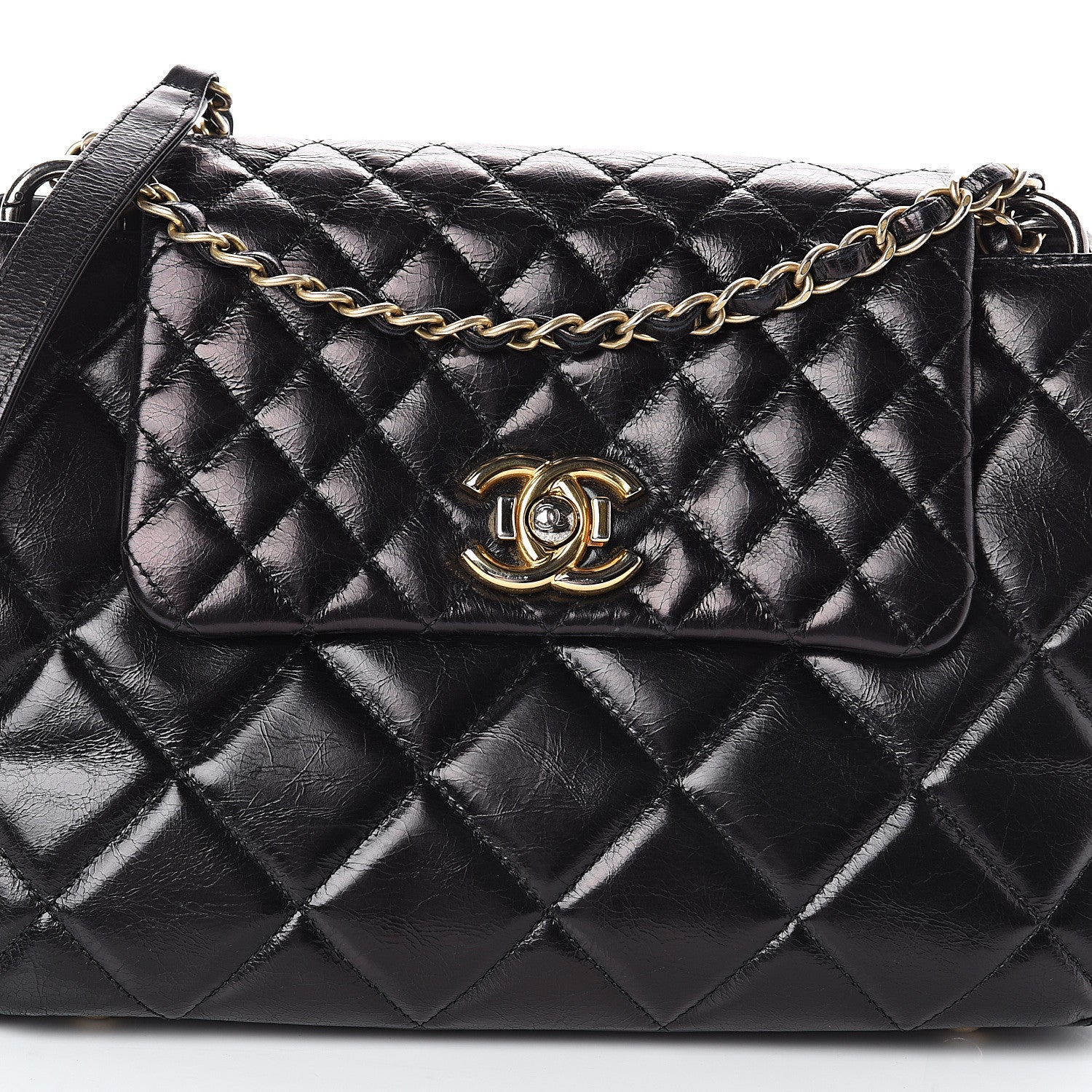 Chanel Aged Glazed Calfskin Quilted Small Daily Walk Flap Black 7 of 9