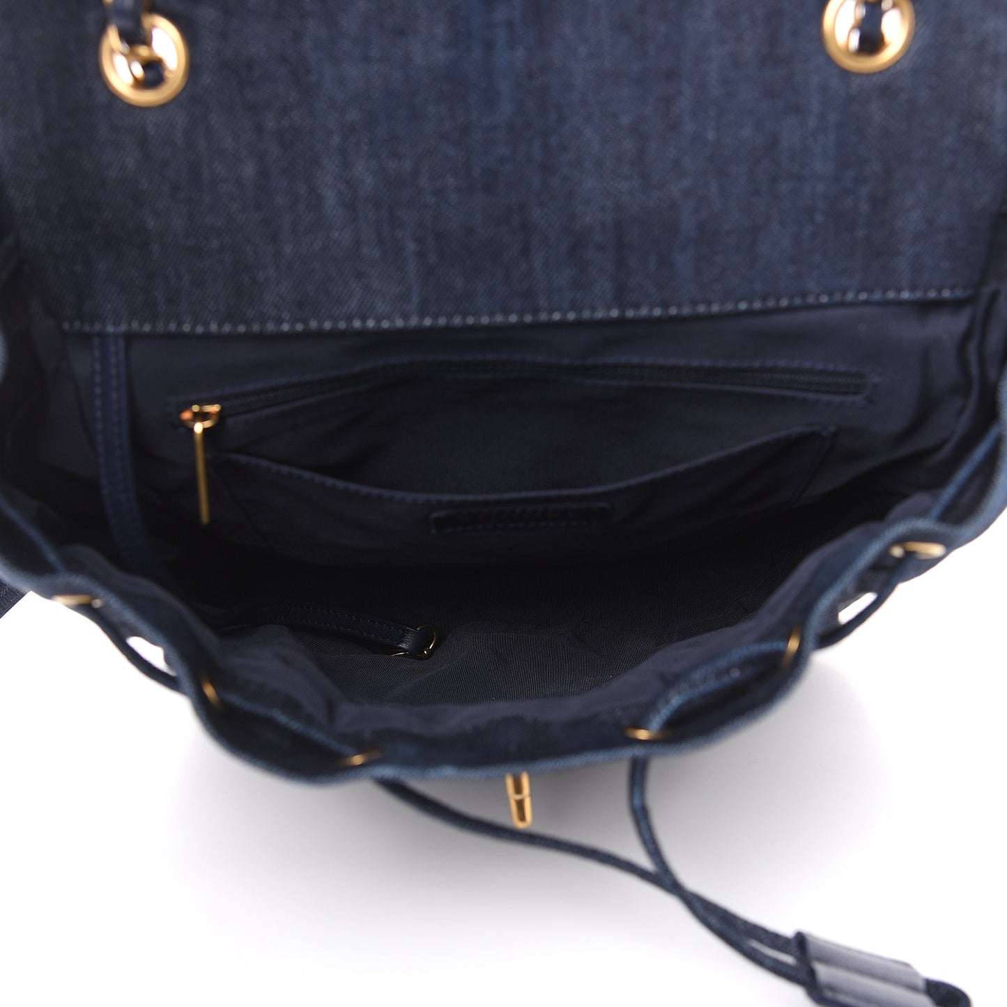 Washed Denim Quilted Large Urban Spirit Backpack Dark Blue