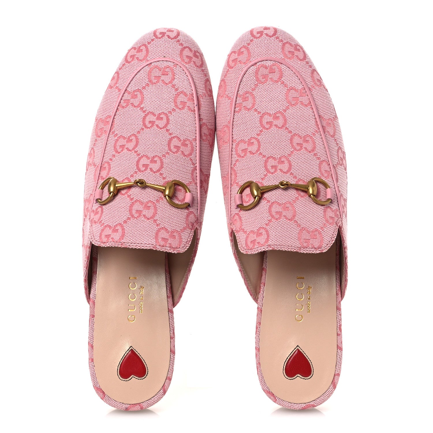 Gucci Canvas GG Monogram Nappa Womens Princetown Slippers 38 Cotton Candy Dark Cotton Candy Wild Rose 2 of 12