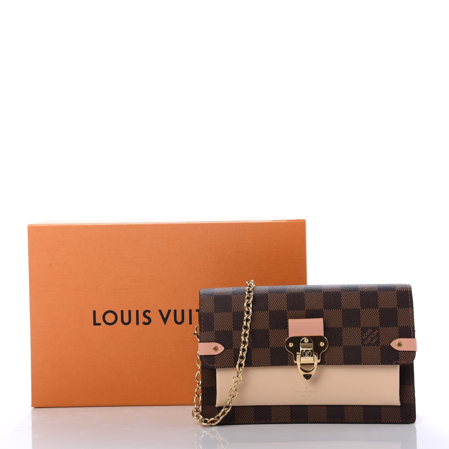Louis Vuitton Damier Ebene Vavin Chain Wallet Creme 11 of 11