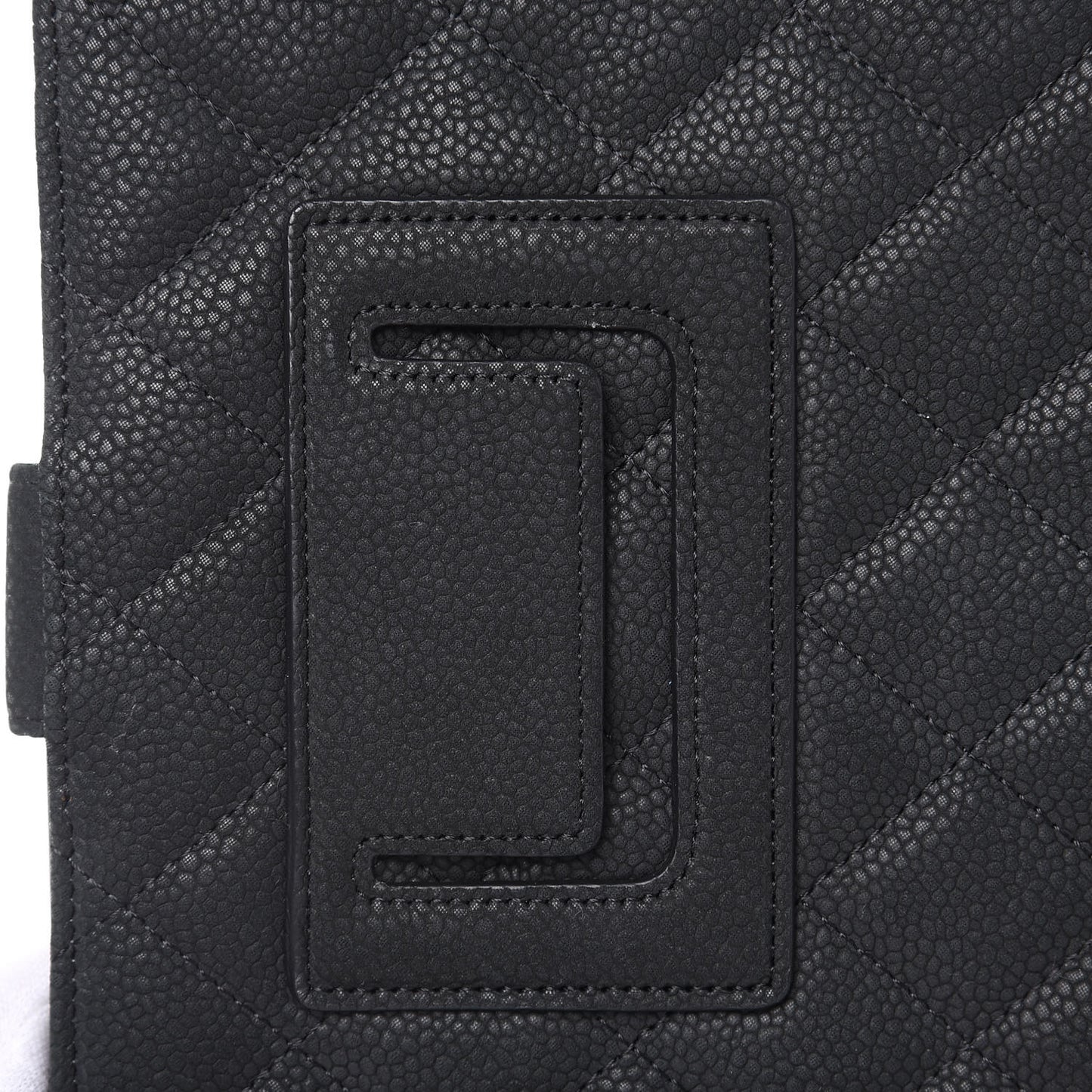 Iridescent Caviar Quilted Crossbody iPad Holder Black