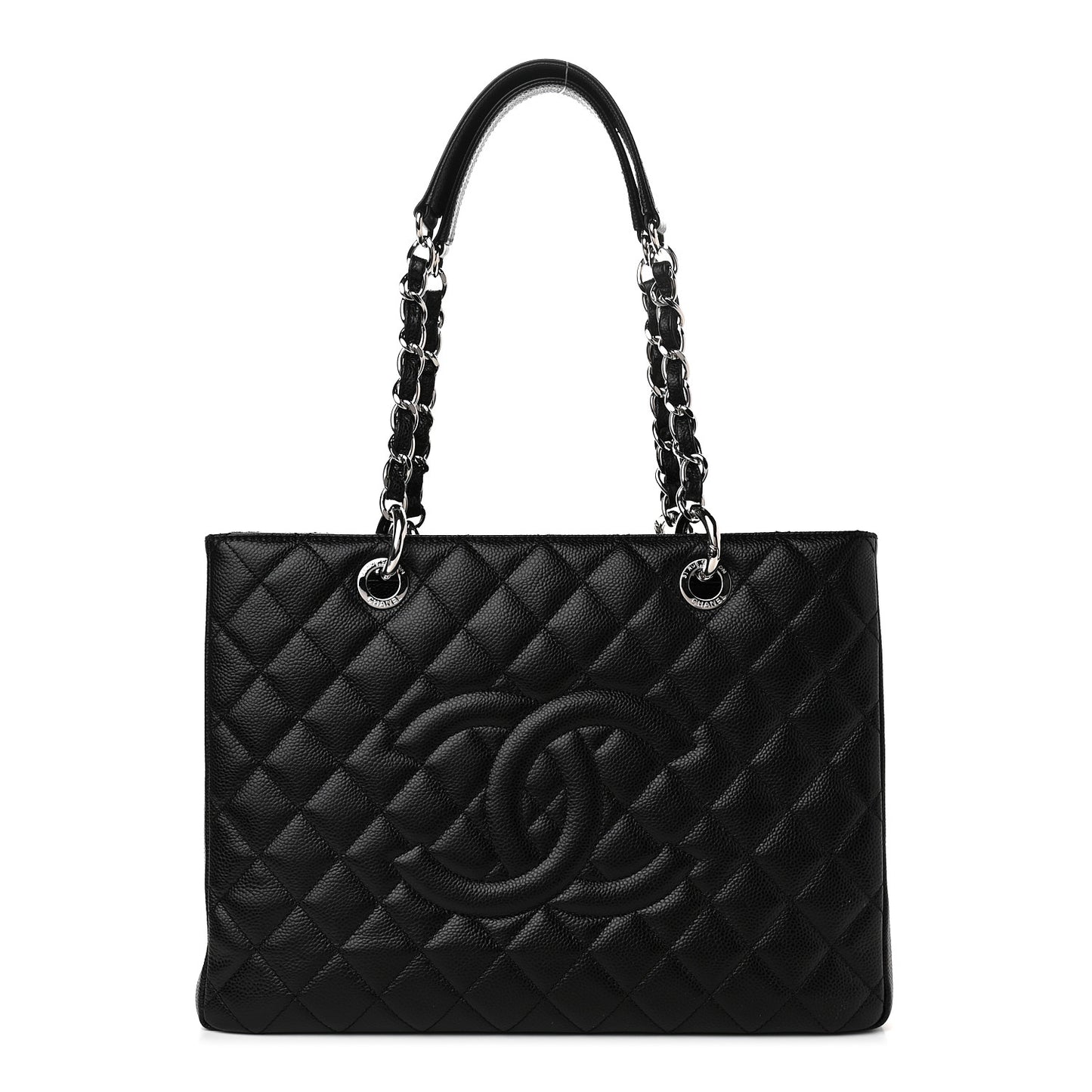 Caviar Quilted Grand Shopping Tote GST Black