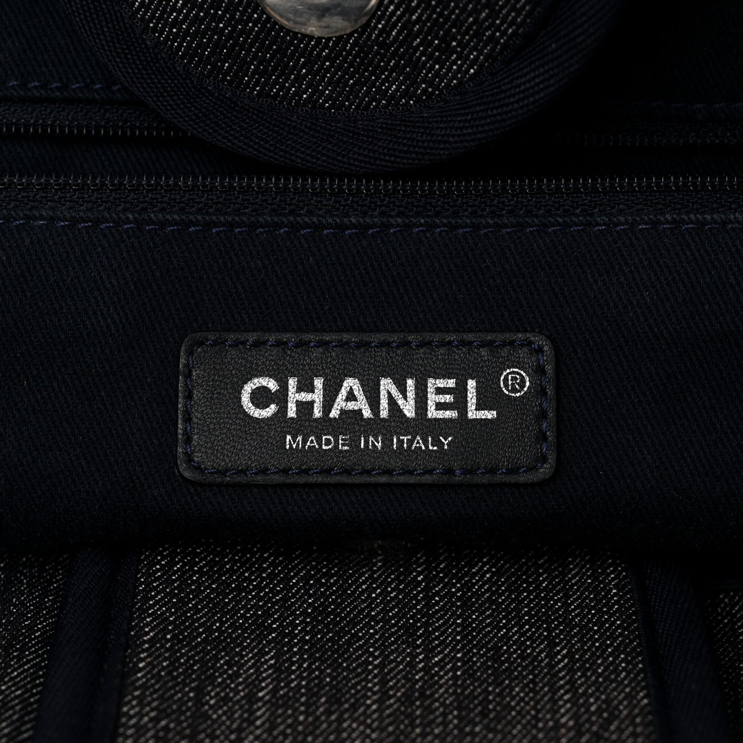 Chanel Denim Medium Deauville Tote Blue Orange 6 of 12