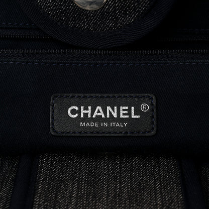 Chanel Denim Medium Deauville Tote Blue Orange 6 of 12