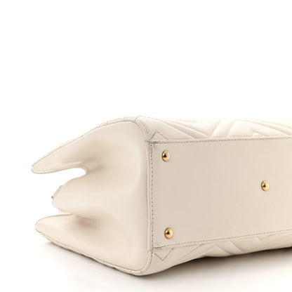 Gucci Calfskin Matelasse Small GG Marmont Tote White 10 of 17