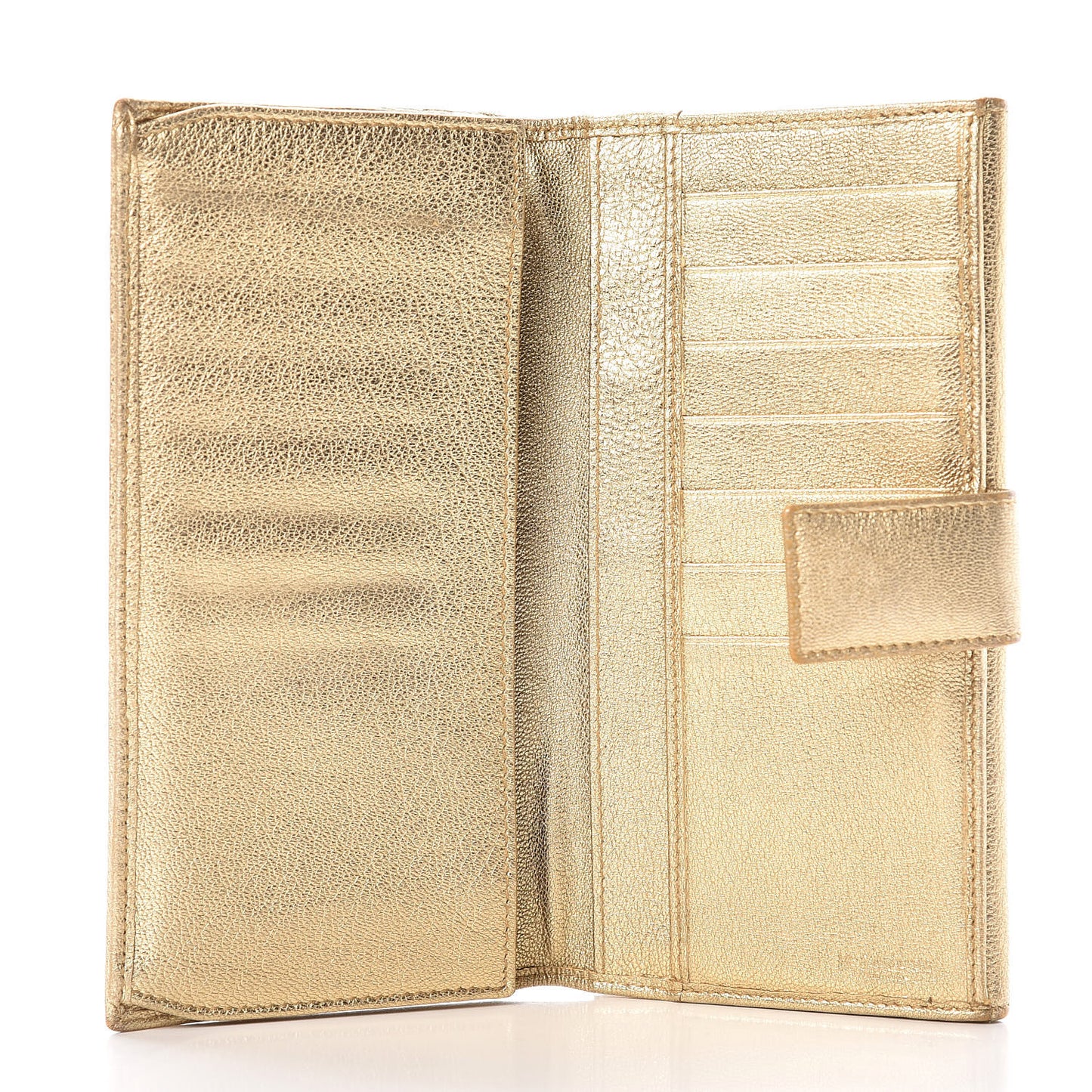 Goatskin Studded Belle de Jour Long Wallet Gold
