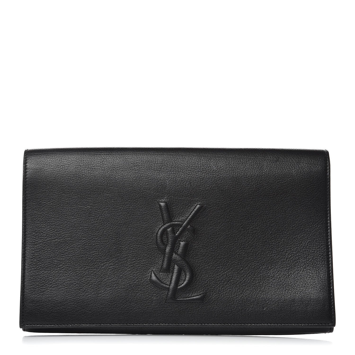 Saint Laurent Calfskin Monogram Large Belle De Jour Clutch Black 1 of 9