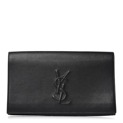 Saint Laurent Calfskin Monogram Large Belle De Jour Clutch Black 1 of 9