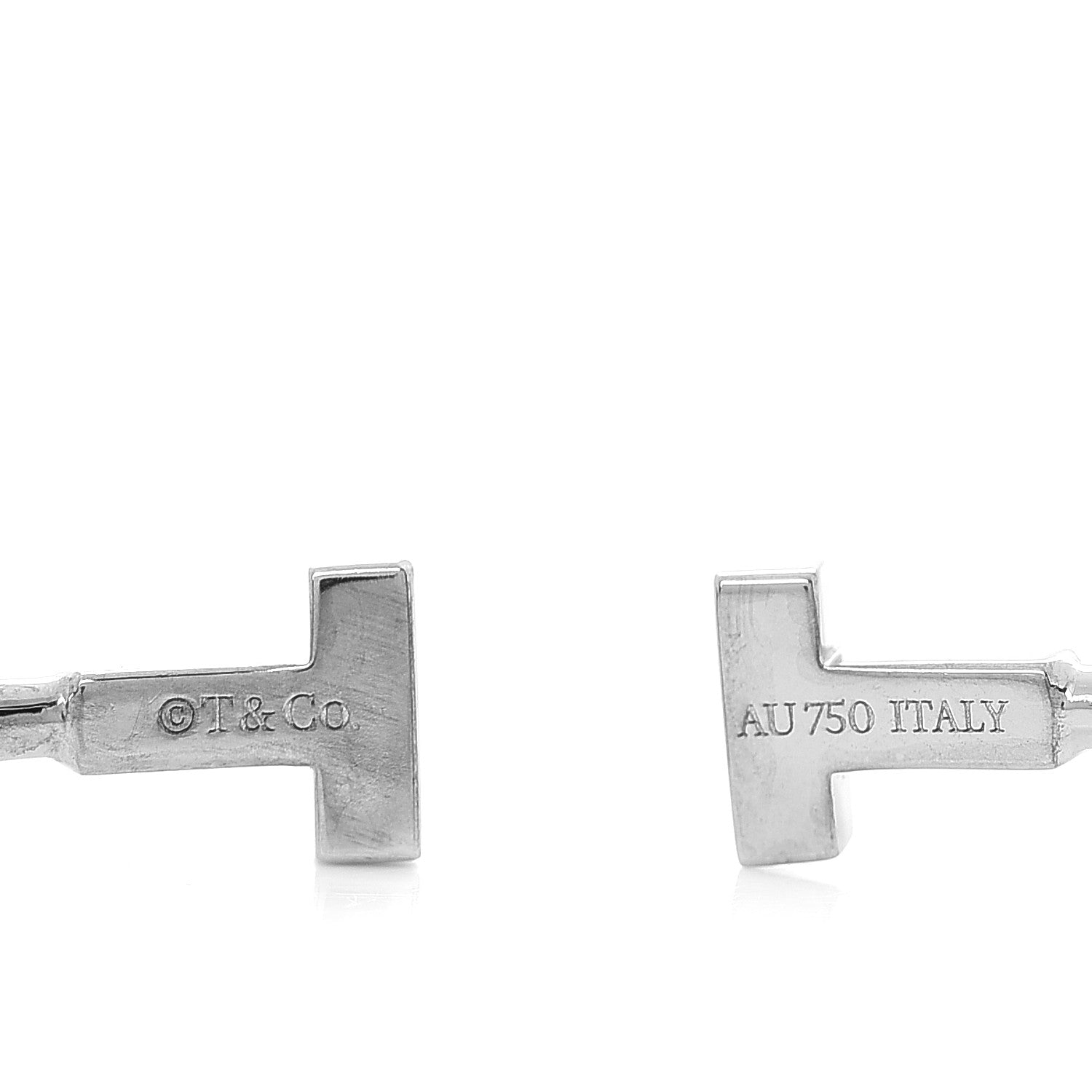 Tiffany 18K White Gold Narrow T Wire Bracelet 4 of 5