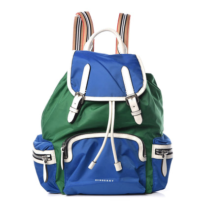 Burberry Nylon Medium Colorblock Rucksack Backpack Green Blue 1 of 10