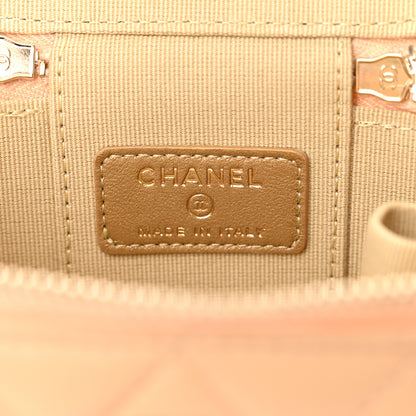 Chanel Lambskin Quilted Pearl Crush Mini Vanity Case With Chain Beige 6 of 11