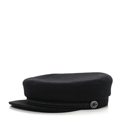 Hermes Cashmere Swift Womens Deauville Cap 58 Black 1 of 7