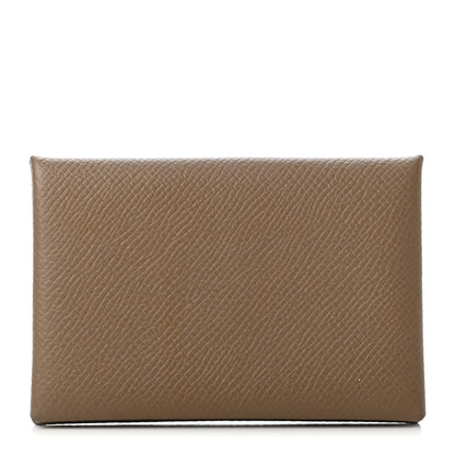 Hermes Epsom Calvi Card Case Etoupe 1 of 4