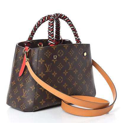 Louis Vuitton Monogram Braided Montaigne BB Coquelicot Creme Safran Peach 3 of 10