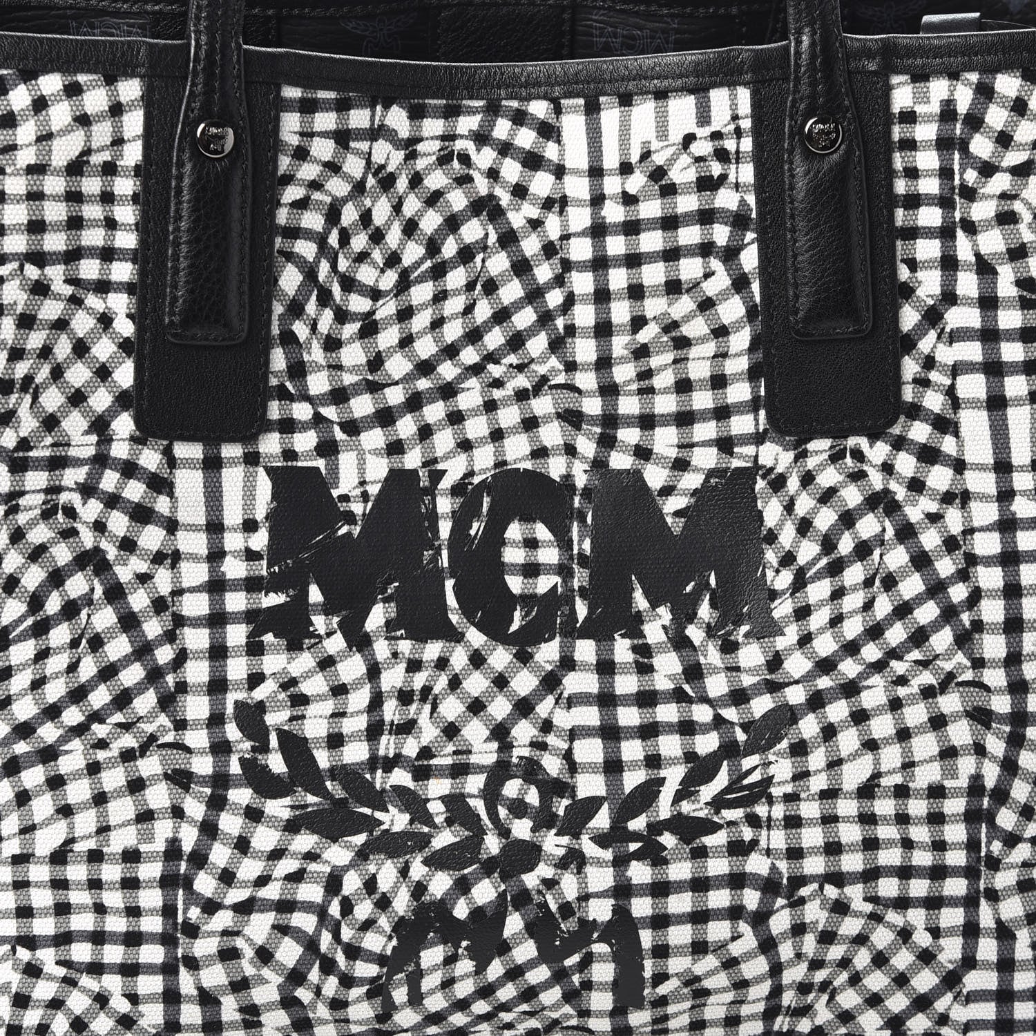 MCM Visetos Medium Liz Reversible Shopper Tote Black 14 of 15