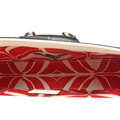 Gucci X ADIDAS Textured Dollar Calfskin Web Trefoil Mini Horsebit 1955 Shoulder Bag Off White Black 5 of 10