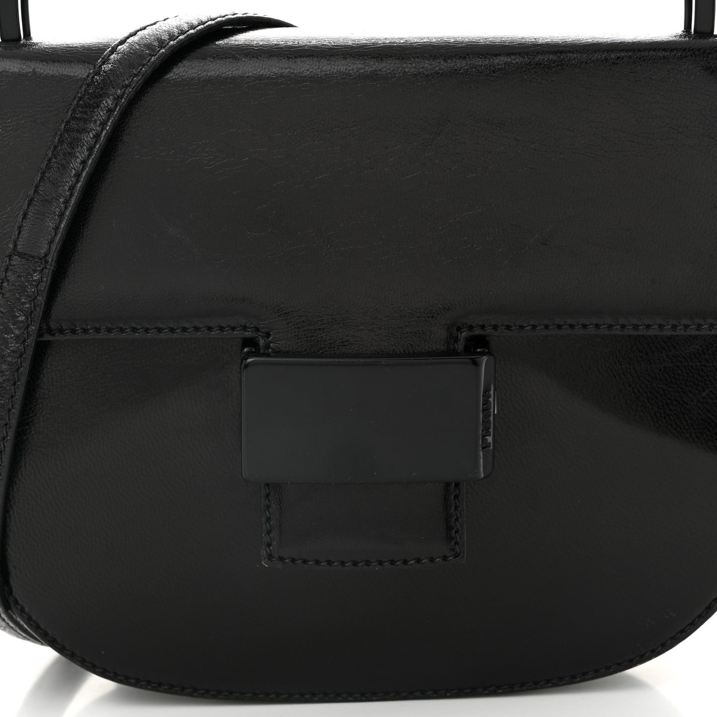 Spazzolato Fliplock Flap Shoulder Bag  Black
