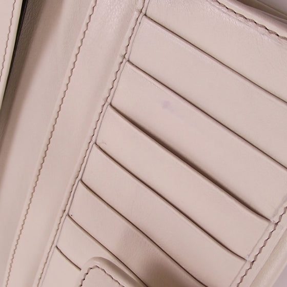 Leather Britt Continental Wallet Beige