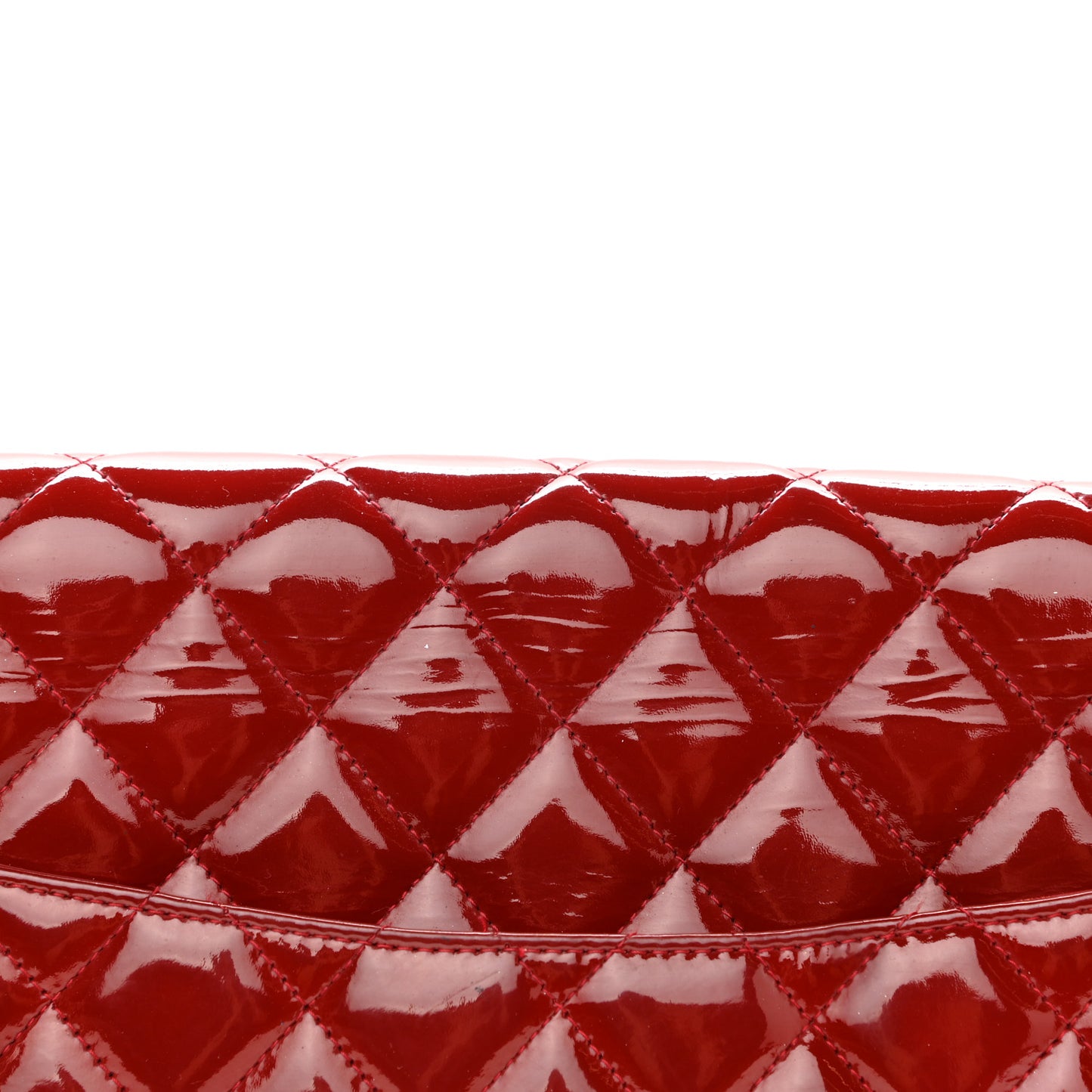 Patent Quilted Maxi Double Flap Red