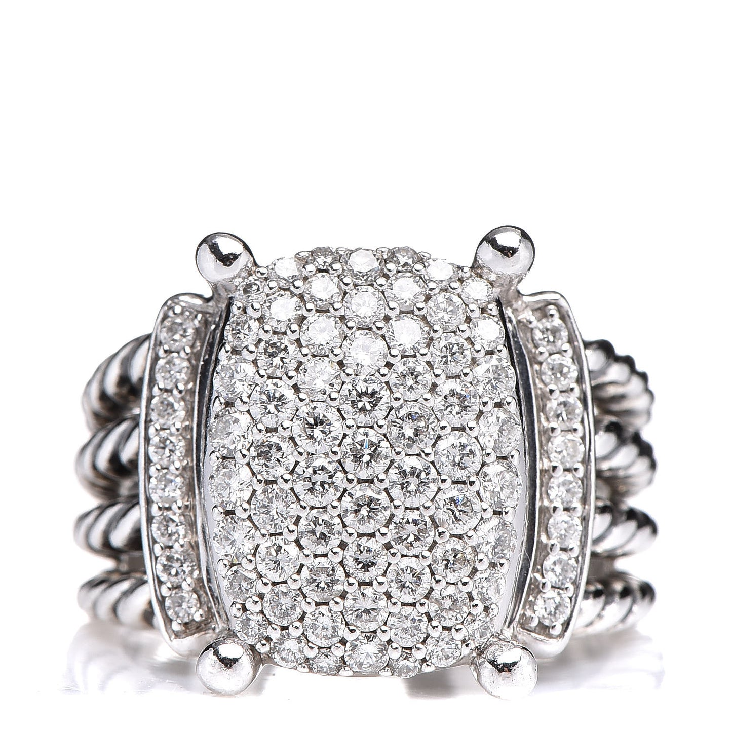 Sterling Silver Diamond 16mm Wheaton Ring 57 8