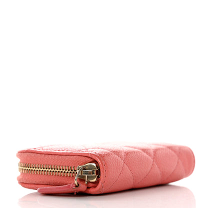 Chanel Metallic Caviar Quilted Zip Coin Purse Pink 4 of 8