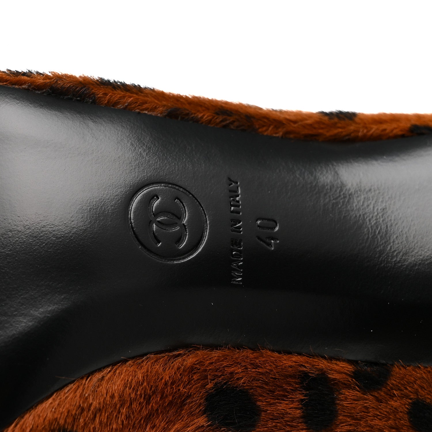Chanel Pony Hair Lambskin Pumps 40 Brown Black 7 of 10