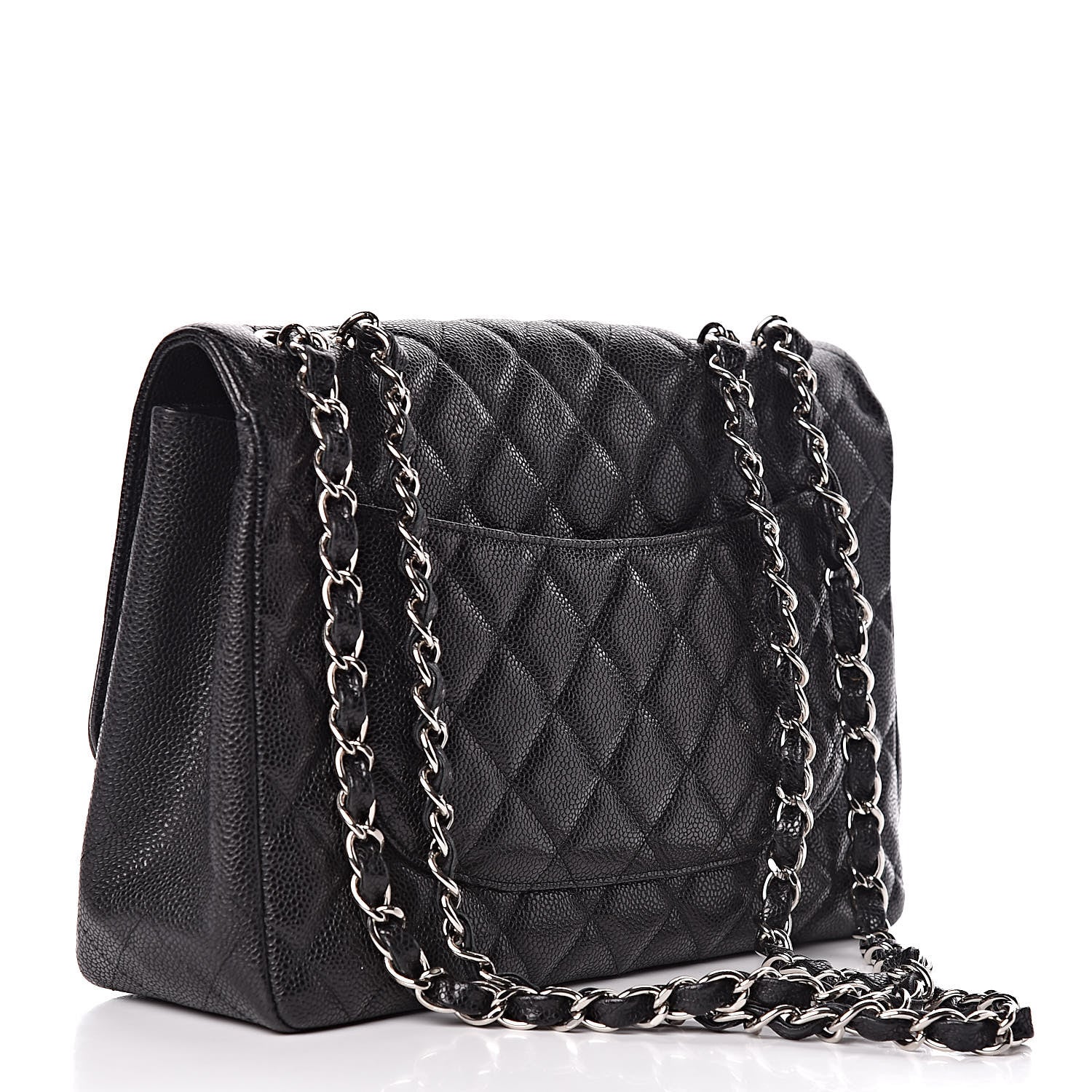 Chanel Caviar Quilted Jumbo Single Flap Black 4 of 12