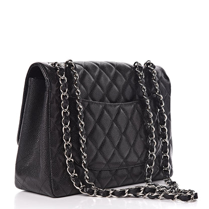 Chanel Caviar Quilted Jumbo Single Flap Black 4 of 12