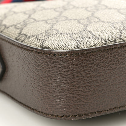 Gucci GG Supreme Monogram Textured Dollar Calfskin Web Ophidia Wristlet Shoulder Bag Beige Ebony New Acero 9 of 10