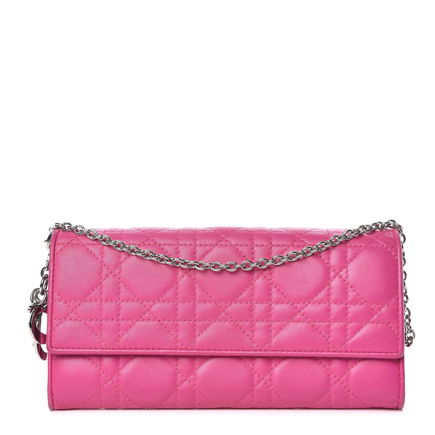 Lambskin Cannage Rendezvous Chain Wallet Pink
