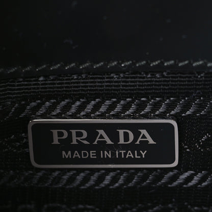 Prada Spazzolato Floral Mini Re-Edition 1995 Double Handle Handbag Black 6 of 8