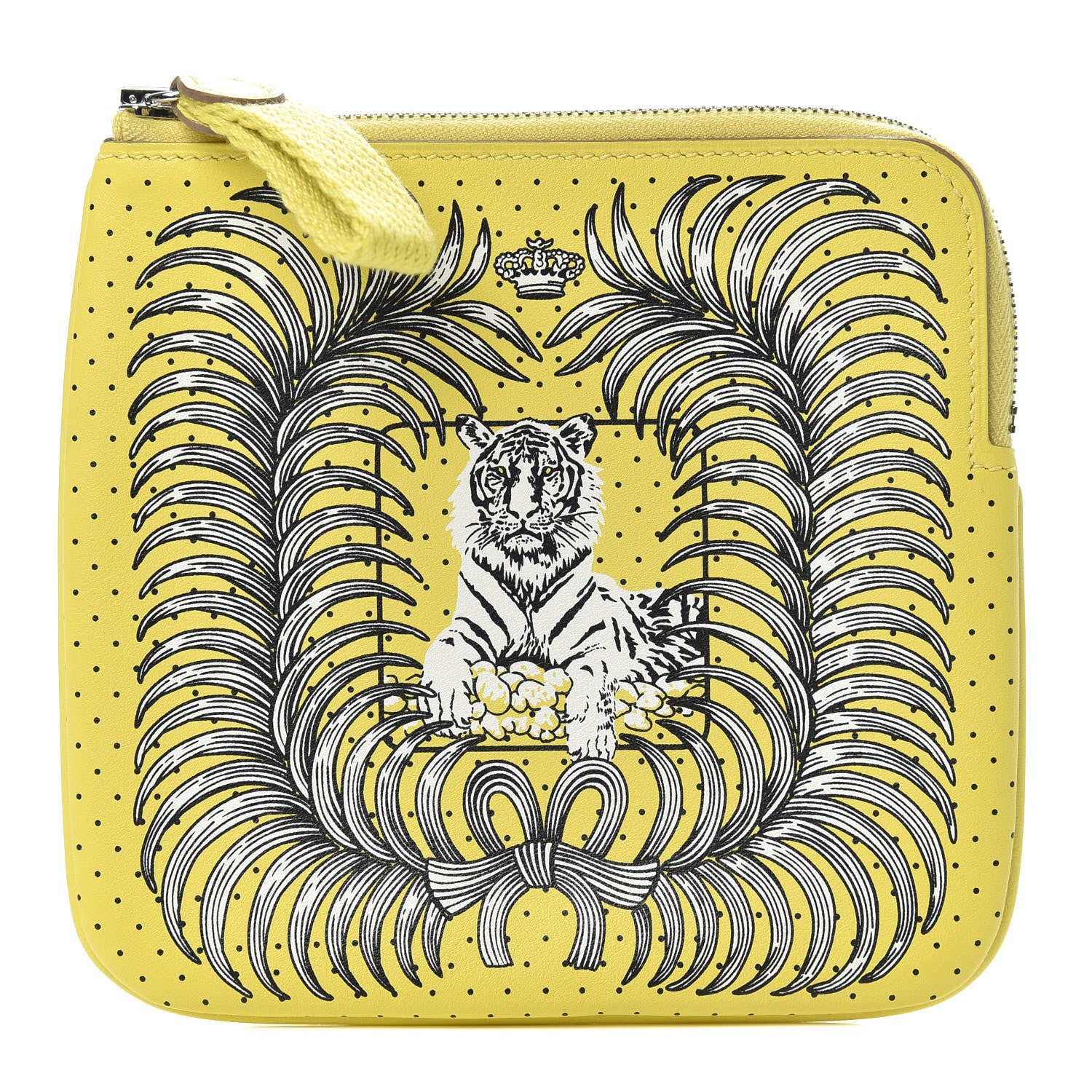 Hermes Swift Tigre Royal Bandana Carre Pocket Pouch Lime 1 of 7