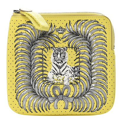 Hermes Swift Tigre Royal Bandana Carre Pocket Pouch Lime 1 of 7