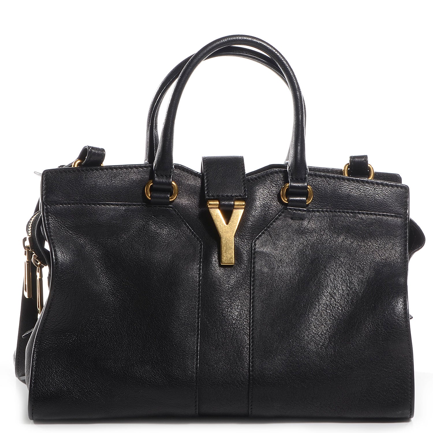 Saint Laurent Sheepskin Leather Mini Cabas ChYc Black 1 of 9