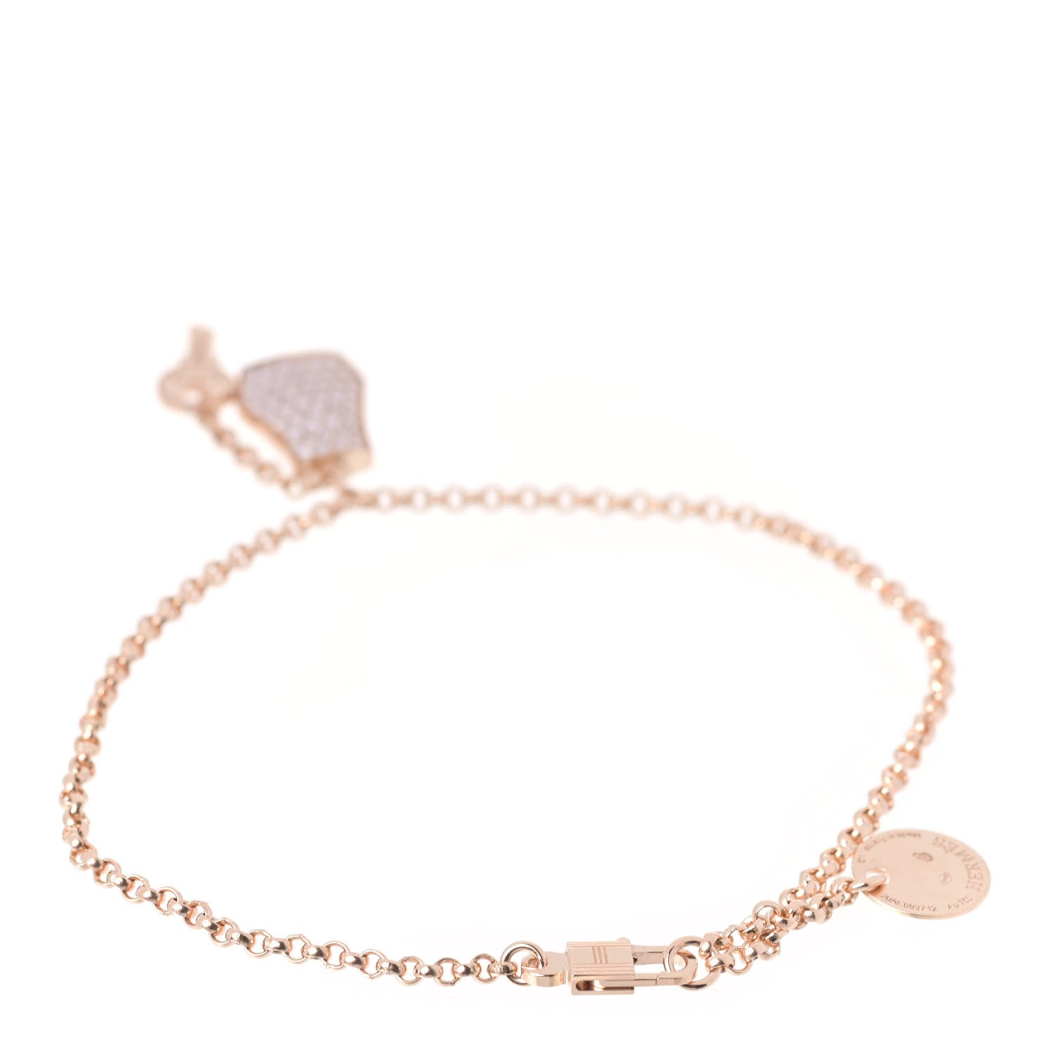 Hermes 18K Rose Gold Diamond PM Kelly Clochette Bracelet LG 5 of 5