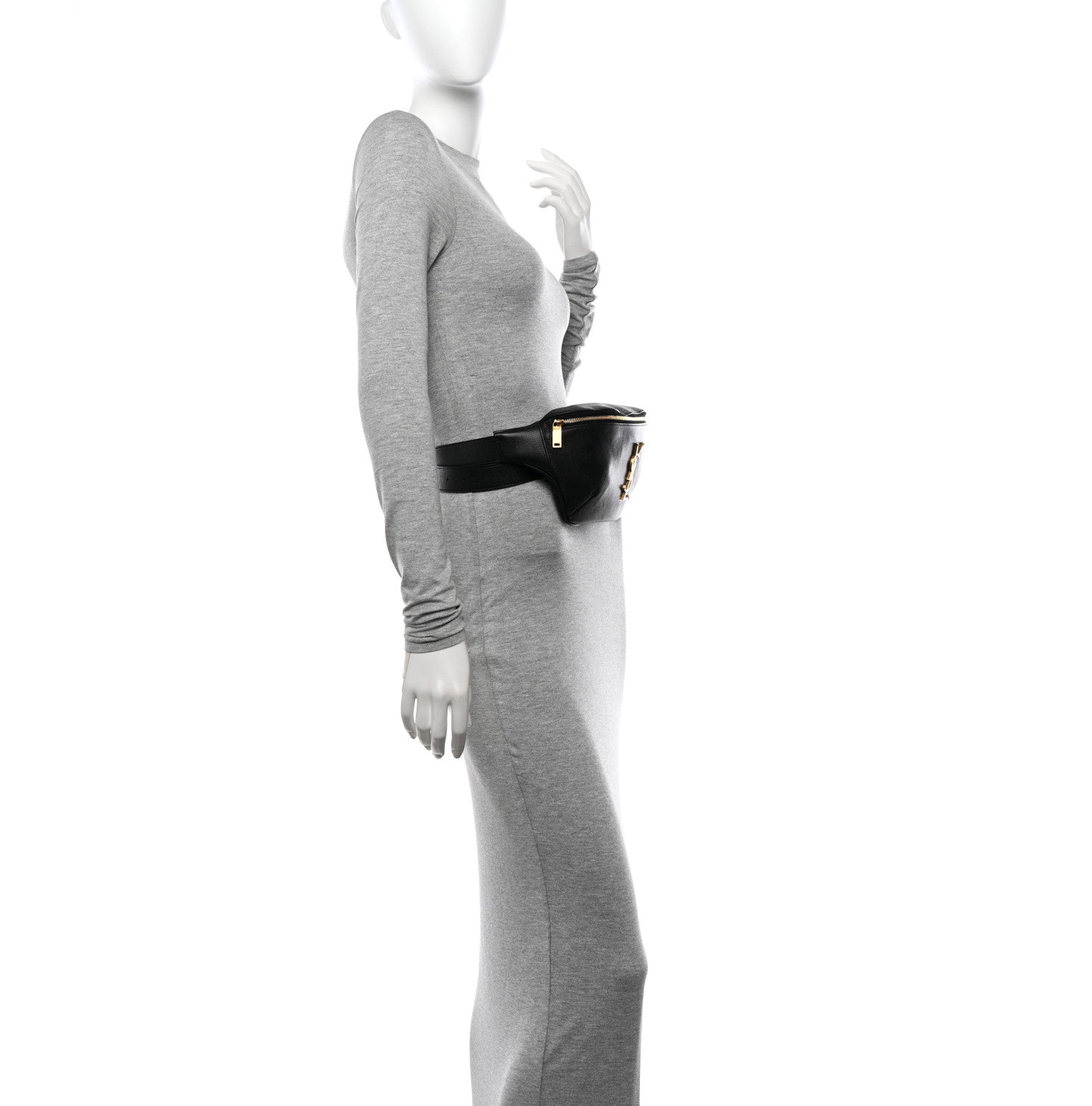 Saint Laurent Grain De Poudre Monogram Belt Bag Black 2 of 11