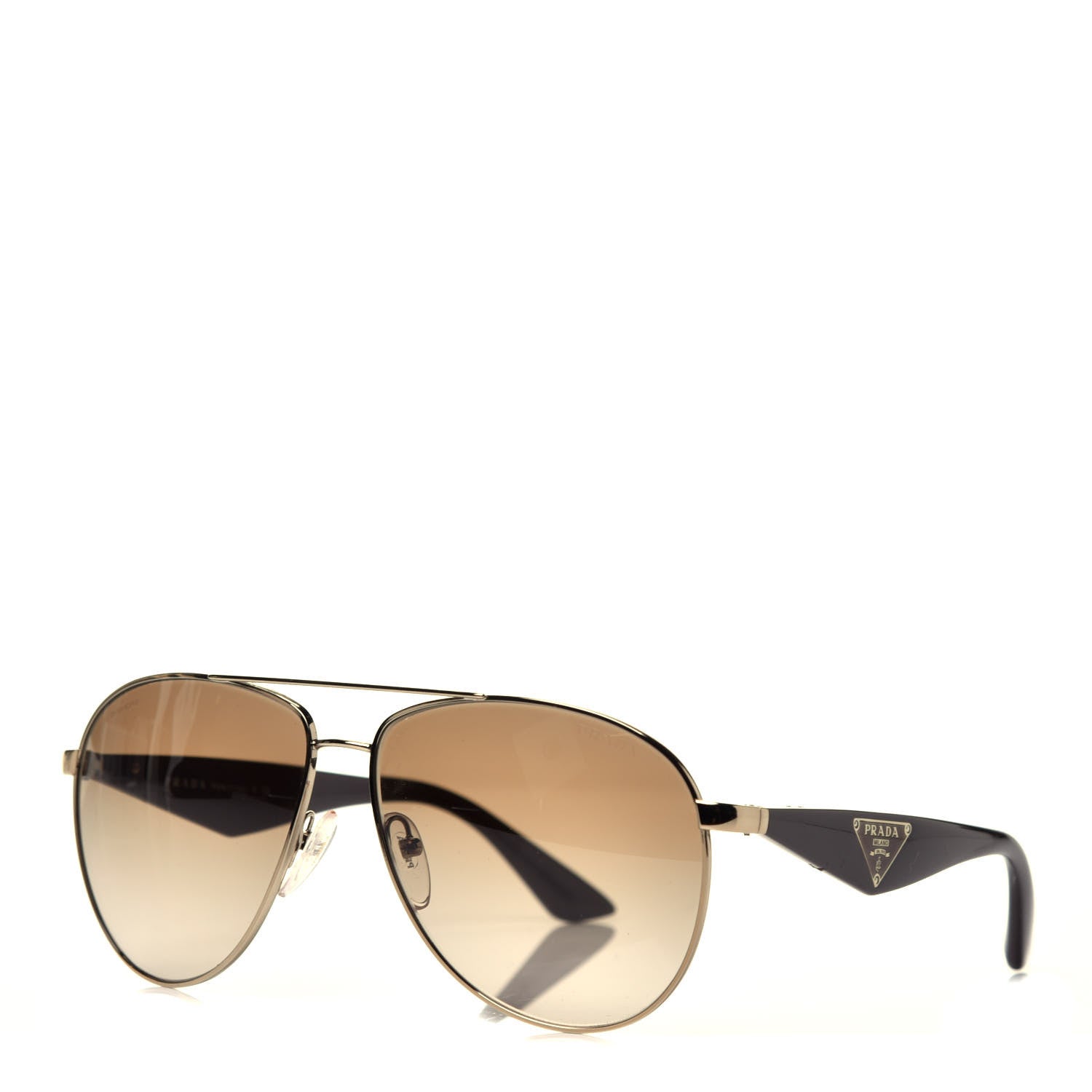 Prada Metal Gradient Aviator Sunglasses SPR53Q Brown 1 of 7